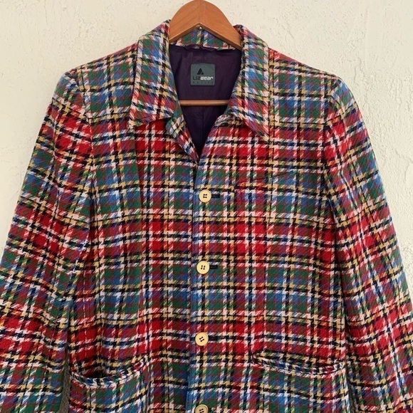 Wool houndstooth holiday structured blazer petite - Picture 2 of 13